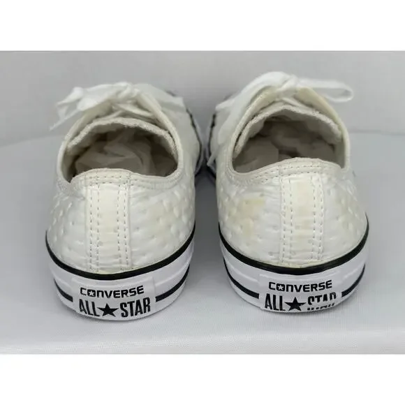 Converse Ctas Neoprene O White Black Low Top Quilted Sneakers 9 - Picture 5 of 11